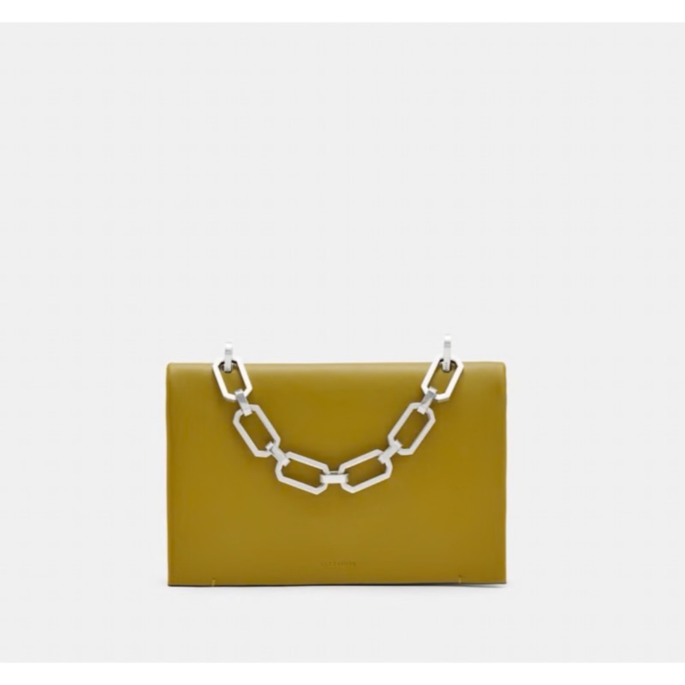 All Saints Yua Leather Removable Chain Clutch Bag - Picture 11 of 15